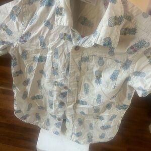 Pineapple Print Short Sleeve Shirt